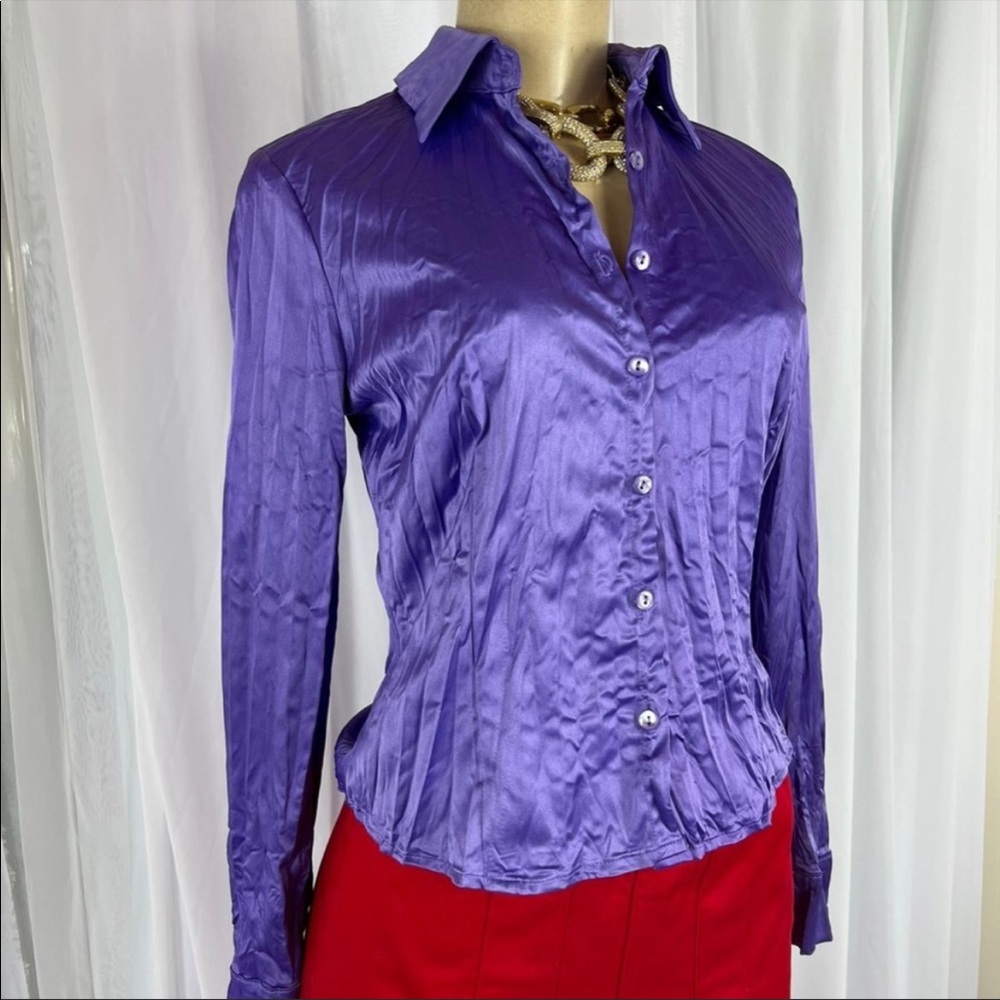 Wrinkled Satin Button blouse